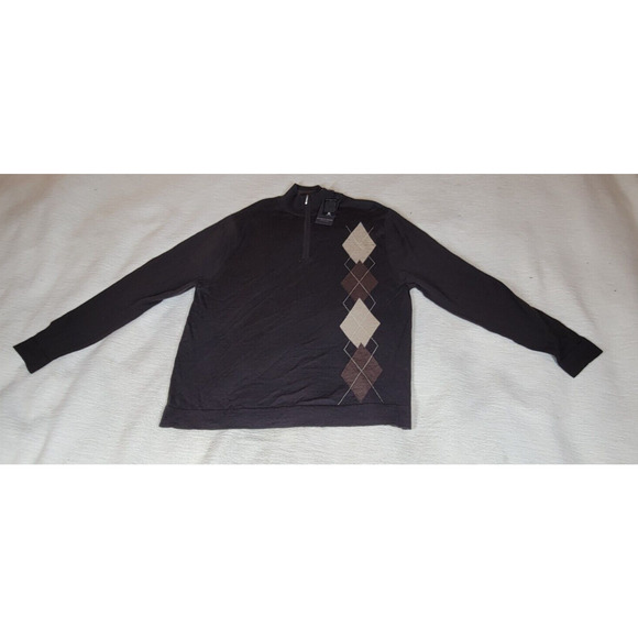 Marco Fiori Sweater Mens Size Medium 100% Brown Merino Wool V Neck Grandpa NWT - Picture 2 of 10